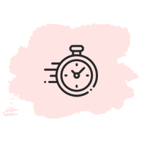 Icon mit einer Uhr auf Rosa Hintergrund