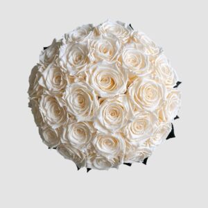 Infinity Crackle - Elegante ciotola in ceramica con rose Infinity in color crema champagne - immagine 2