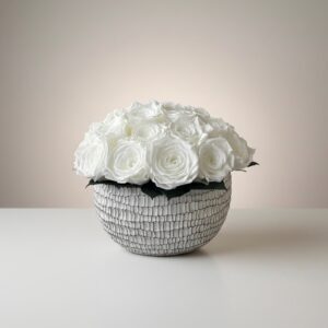 Infinity Crackle - Coupe en céramique raffinée avec roses à l'infini en blanc – Image 1