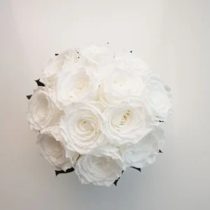 Infinity Crackle – Edle Keramikschale mit Infinity-Rosen in Weiss – Bild 2