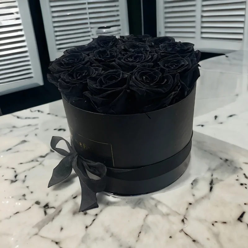 Rose Infinity in scatola nera, rose nere