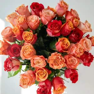 Bouquet de roses pêche "avec une touche de cognac" – Image 2