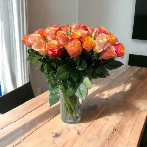Bouquet de roses pêche "avec une touche de cognac" – Image 3